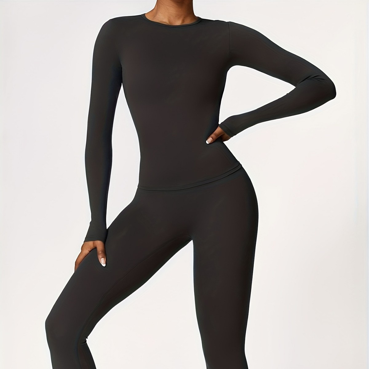 Winter Clothing For Women - بدلة يوجا ضيقة ذات أكمام طويلة